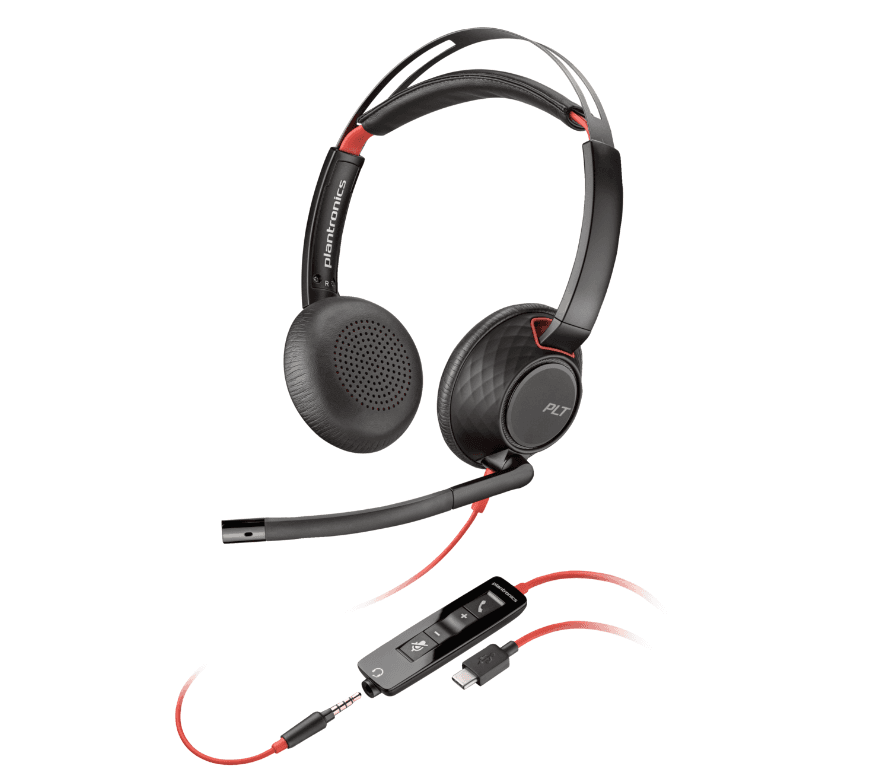 Casti Head-band HP Poly Blackwire 5220, Wired, noise-canceling, Negru