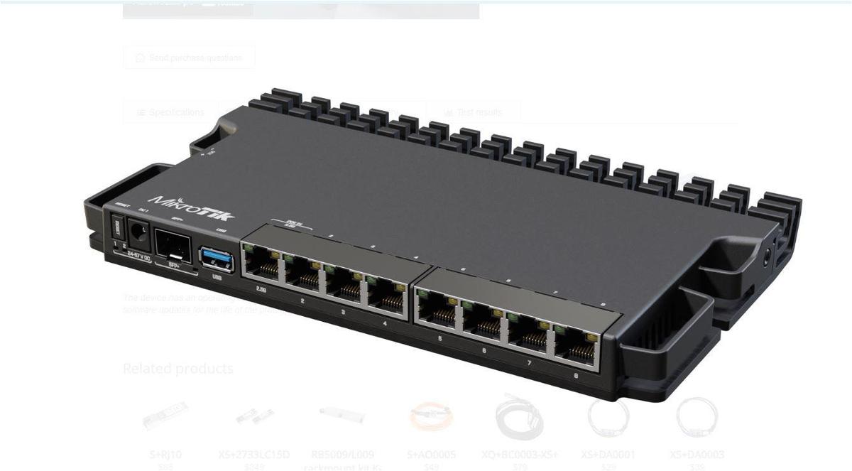 MIKROTIK, RB5009UG+S+IN Indoor router, Procesor: 350-1400 (auto) MHz 4 core, 1 GB RAM, Storage 1GB NAND