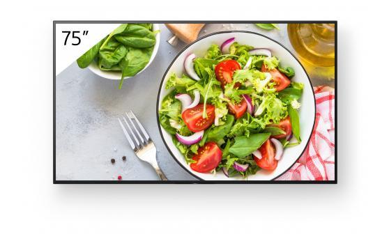 Monitor signage Sony BZ35L, 75", 550nit, 24/7, UHD, panel IPS, D-LED, 8ms, contrast static 1200:1