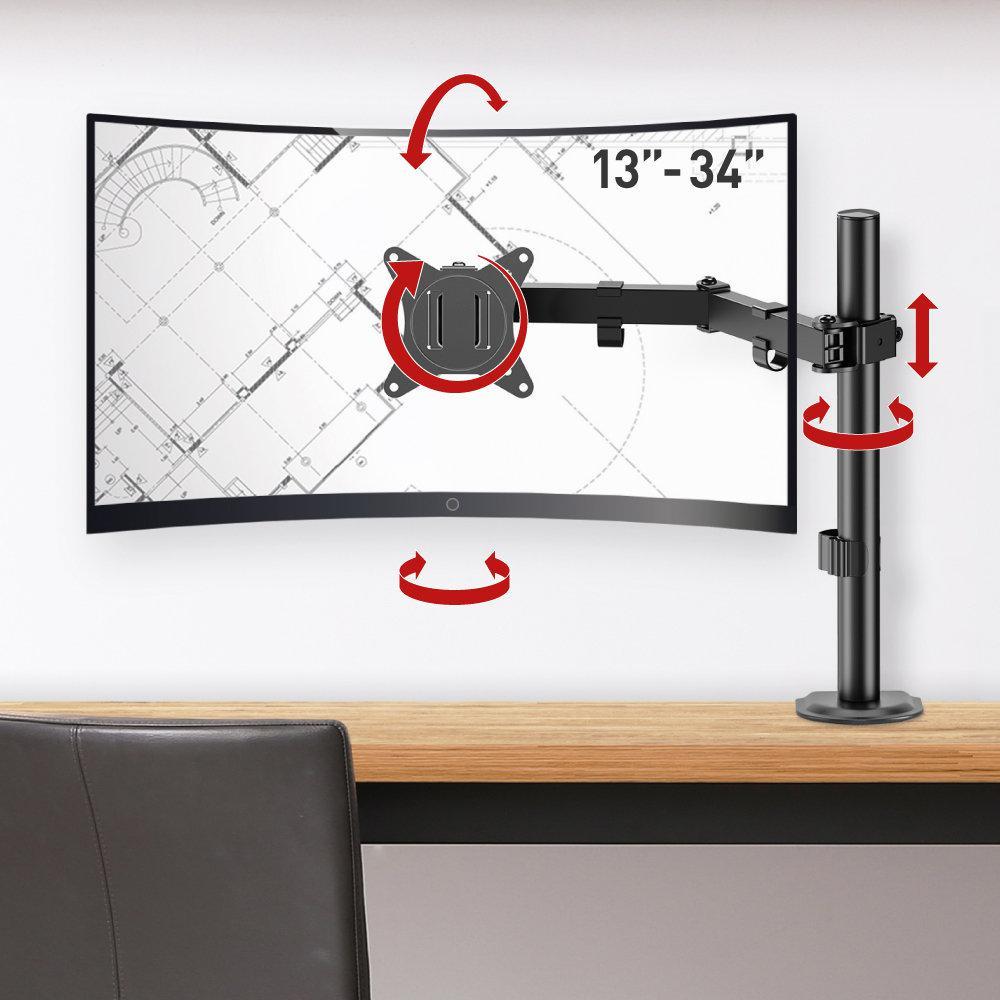 Suport monitor Barkan M121T full motion, pentru monitoare de 13"-34", greutate maxima suportata 18 kg