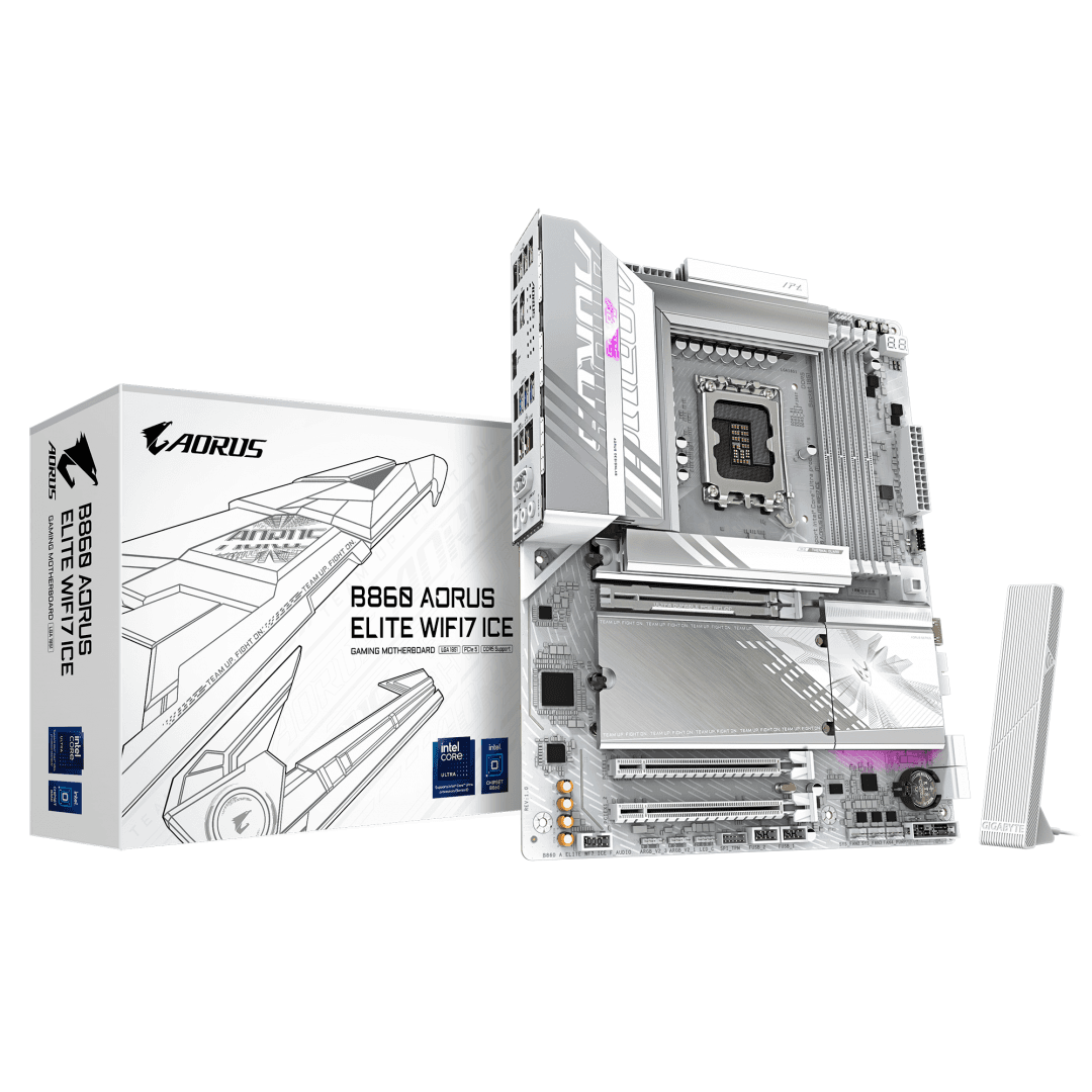 Placa de baza Gigabyte B860 AORUS ELITE WIFI7 ICE, Socket 1851, DDR5, ATX