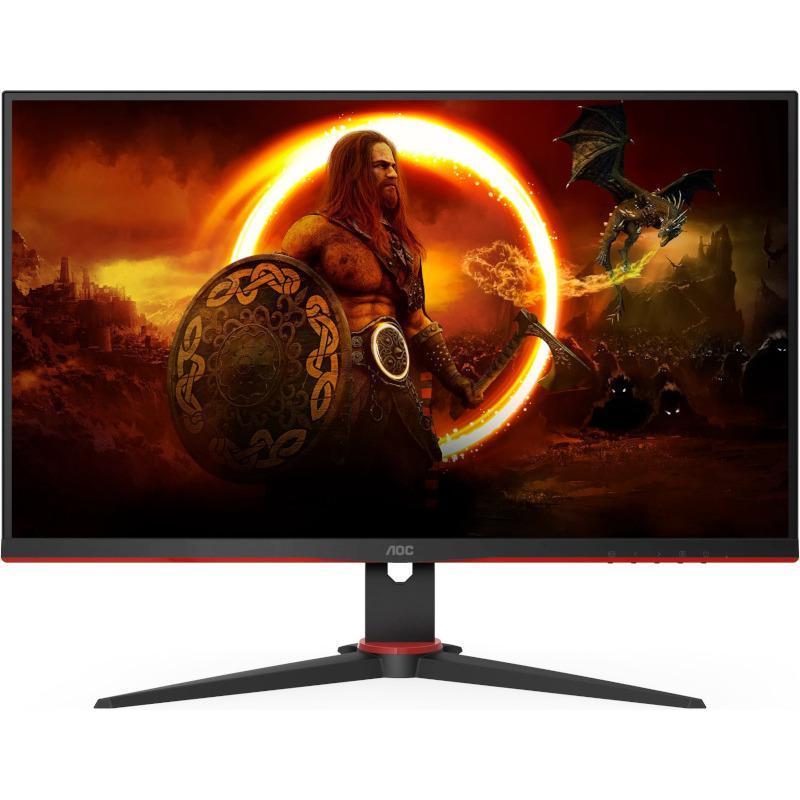 Monitor Gaming AOC 24G2SAE/BK, 23.8", 1920 x 1080 pixeli, Black, Red, 3 ani Garantie