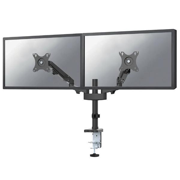 Brat de birou pentru monitor Neomounts, poate sustine 2 monitoare cu diagonala display 17-27"