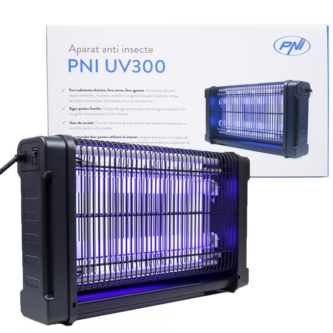Aparat anti insecte PNI UV300 anti tantari, anti muste, insectocutor cu 2 tuburi ultraviolete, 20W