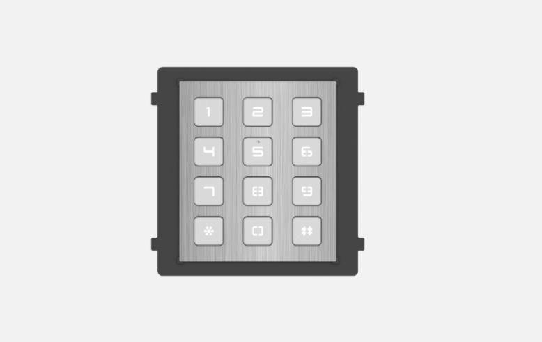 Modul de extensie videointerfon cu tastatura Hikvision DS-KD- KP/S;.permite formarea codului de apartament sau a codului
