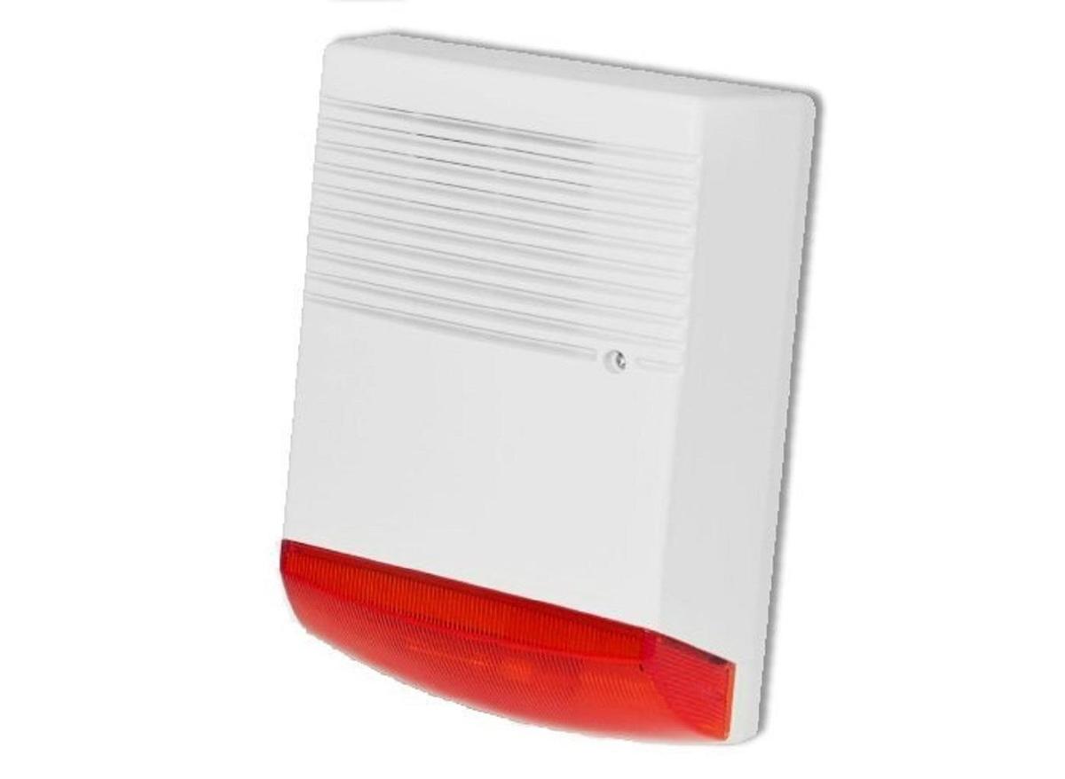 Sirena de exterior cu flash BS-OS359; ABS Housing Water proof: IP55 Inside Metal Cover for Double Protection