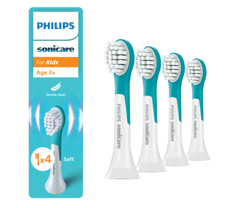 Rezerve PHILIPS Sonicare Kids Compact HX6034/90, Pachet de 4 capete de periere, Standard, Click-on