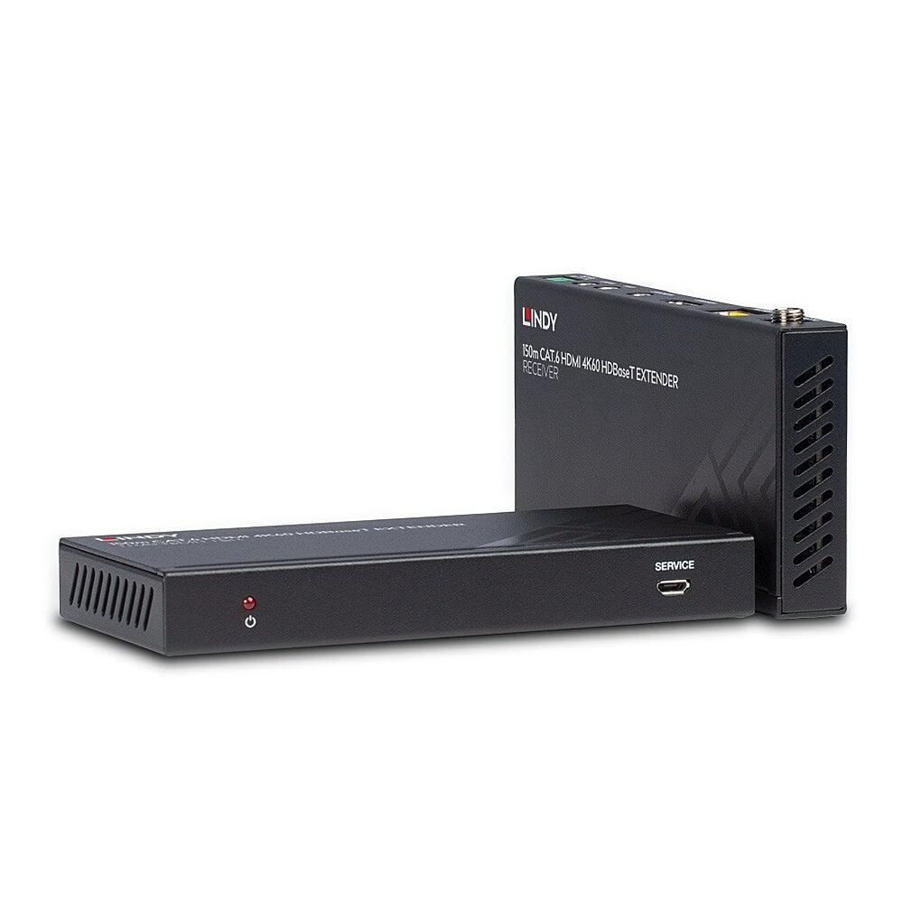 Lindy 150m Cat.6 HDMI 4K60, IR & RS-232 HDBaseT Extender  Description  Distributes HDMI resolutions up to 150m over