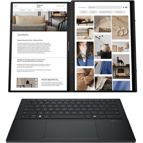 Laptop Consumer ASUS Zenbook Duo UX8406CA, cu procesor Intel Core Ultra 7 255H, 14'' OLED, 32 GB LPDDR5x, 1 TB