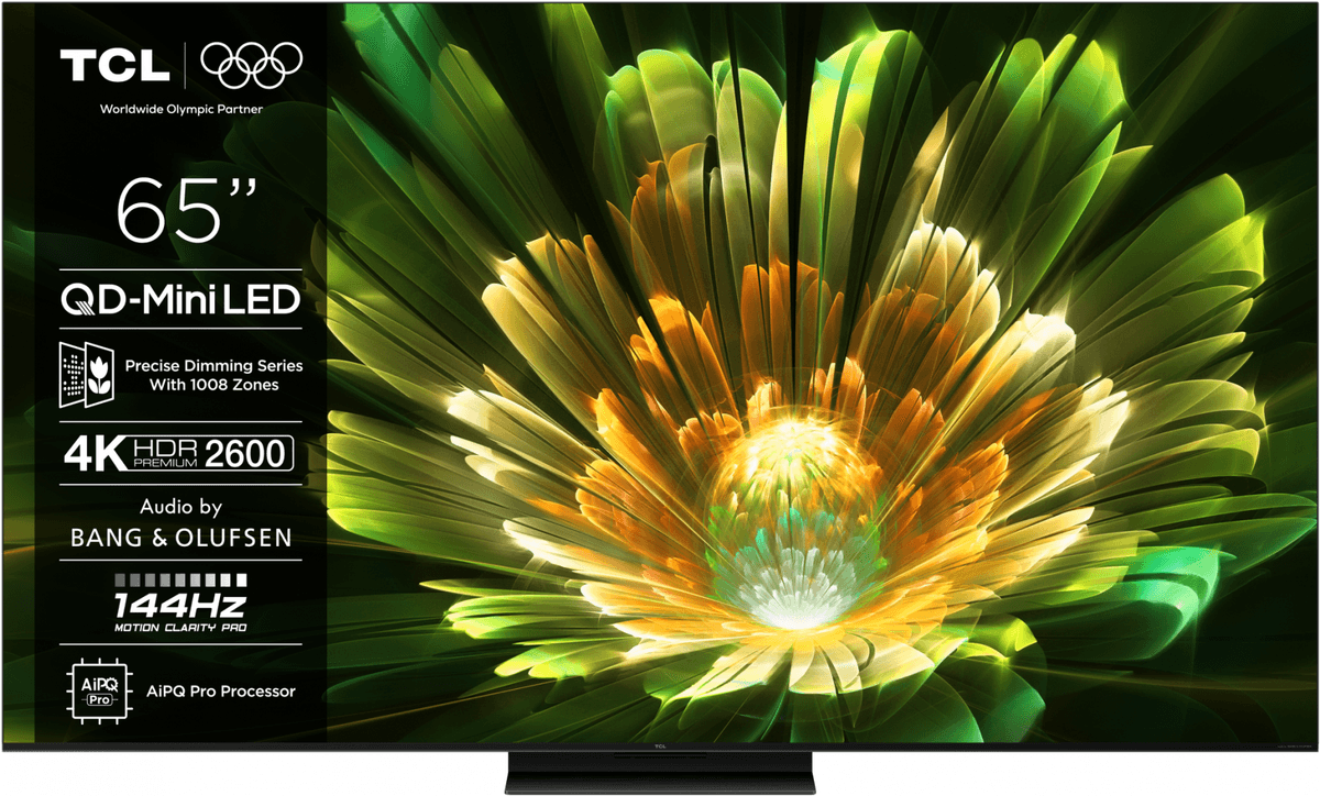 Televizor TCL QD-MiniLED 65Q7C, 164 cm, Smart Google TV, 4K Ultra HD, 144Hz, Bang & Olufsen
