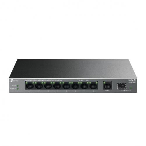 "10-Port Gigabit Desktop Switch with 8-Port PoE+ PORT: 8× Gigabit PoE+ Ports, 1x Gigabit Non-PoE Port