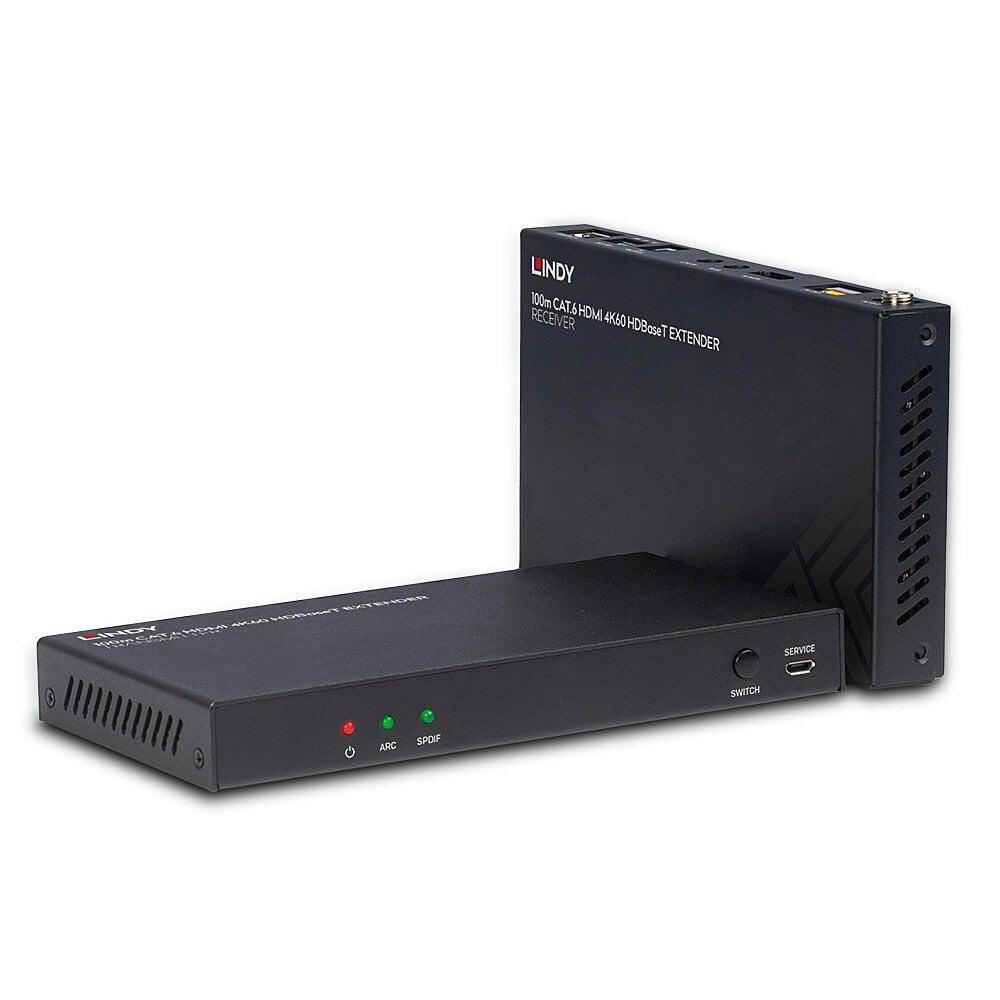 Lindy 100m Cat.6 HDMI 4K60 HDBaseT Extender  Description  Distributes HDMI resolutions up to 100m over Cat.6 network