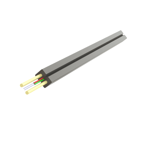 Cablu fibra optica 2 fibre flat drop SM, 100N, intarziere la flacara, protectie apa, LSZH, int/ext - SAMM