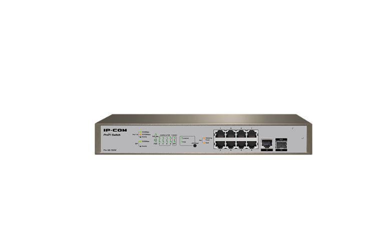 IP-COM PRO-S8-150W, 8 x 10/100/1000 Base-T Ethernet ports(PoE), 1 x 10/100/1000 Base-T Ethernet port(data)