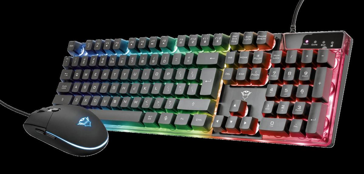 Kit Wired tastatura si mouse Trust GXT 838 Azor, taste numerice, negru