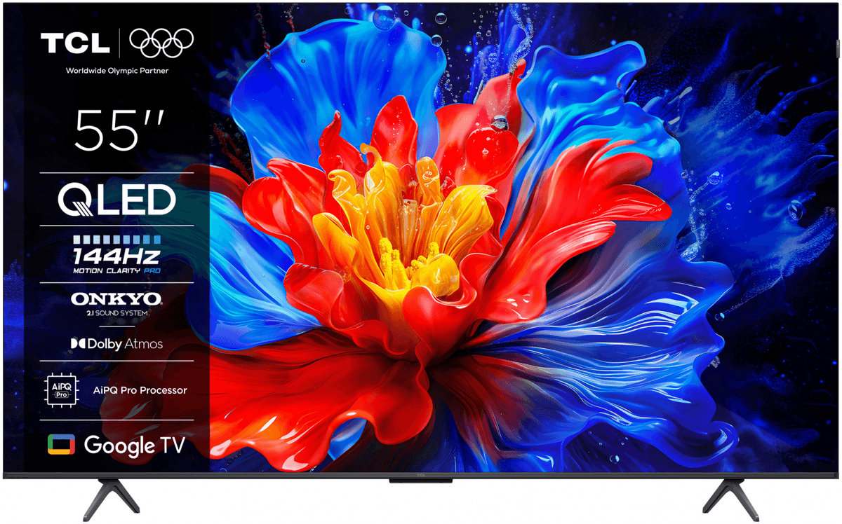 Televizor TCL QLED 55P81K, 139 cm, Smart Google TV, 4K Ultra HD, 144Hz, Onkyo