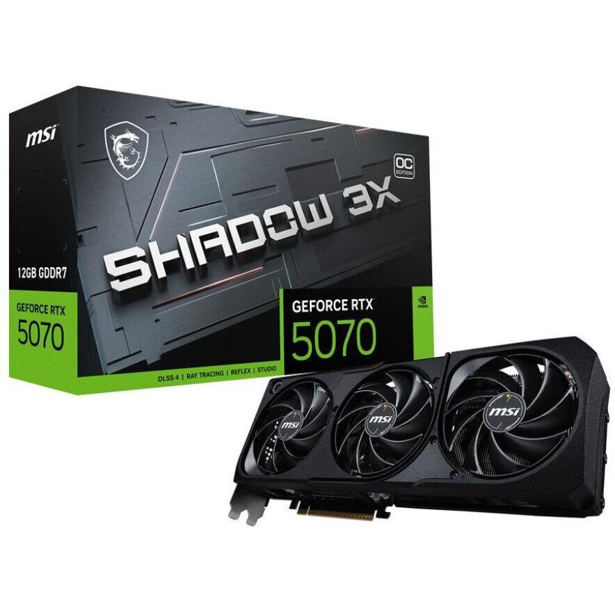 Placa video MSI GeForce RTX 5070 SHADOW 3X OC, 12GB GDDR7, PCI Express 5.0, 192-bit