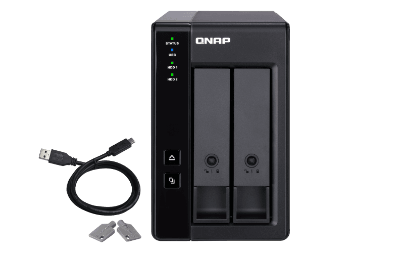 Extensie USB QNAP TR-002 2-Bay, 2.5/3.5 SATA 6Gbps HDD (neincluse), 1xUSB3.11 (type-c), tower, PSU adaptor 36W