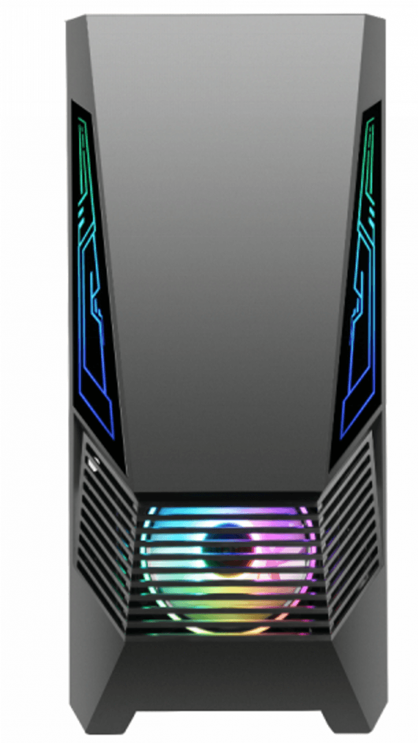 Carcasa gaming Serioux Rogue, tip middle tower, mesh si banda ARGB, Capac superior cu filtru magnetic de praf