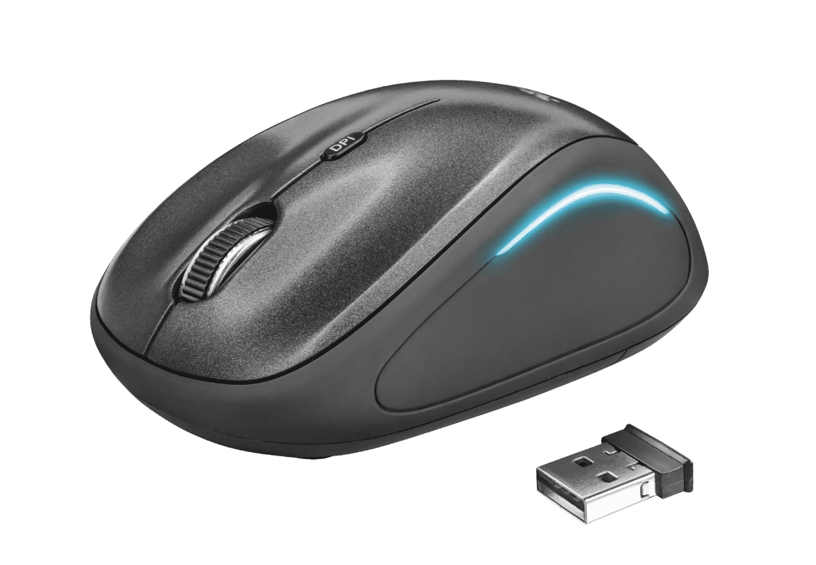 Mouse Wireless Trust Yvi FX, 1600 dpi, negru