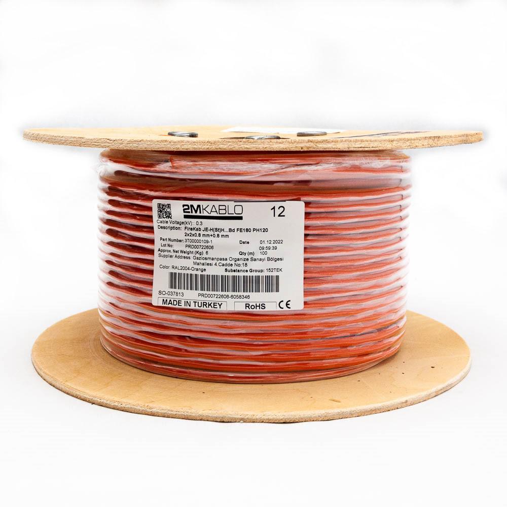 "Cablu incendiu JEH(St)H...Bd FE180 PH120 2x2x0.8 mm+0.8 ,  rezistenta la foc 120 minute