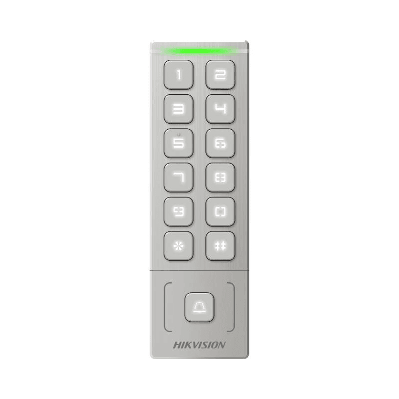 Cititor de proximitate cu tastatura Hikvision DS-K1T809MX, card sau PIN, maxim 1000 carduri si 1000 useri
