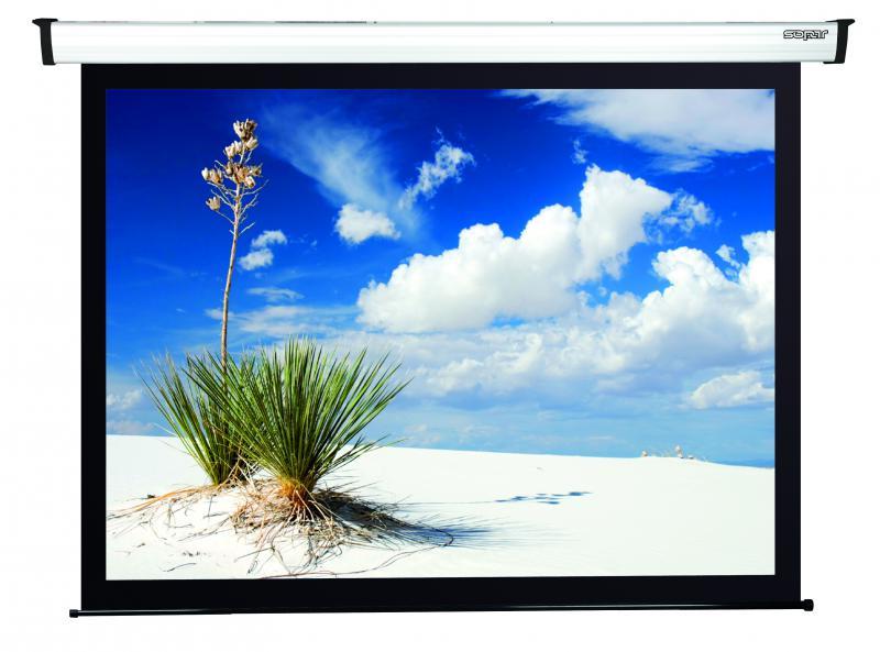 Ecran de proiectie electric, cu prindere in tavan/perete Sopar New Gold, format 1:1, suprafata de proiectie 240x200 cm