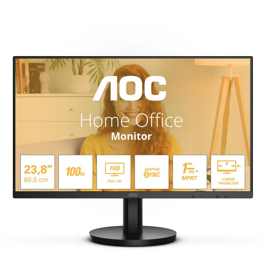 Monitor Consumer AOC 24B3HMA2, 23.8", 1920 x 1080 pixeli, Black, 3 ani Garantie