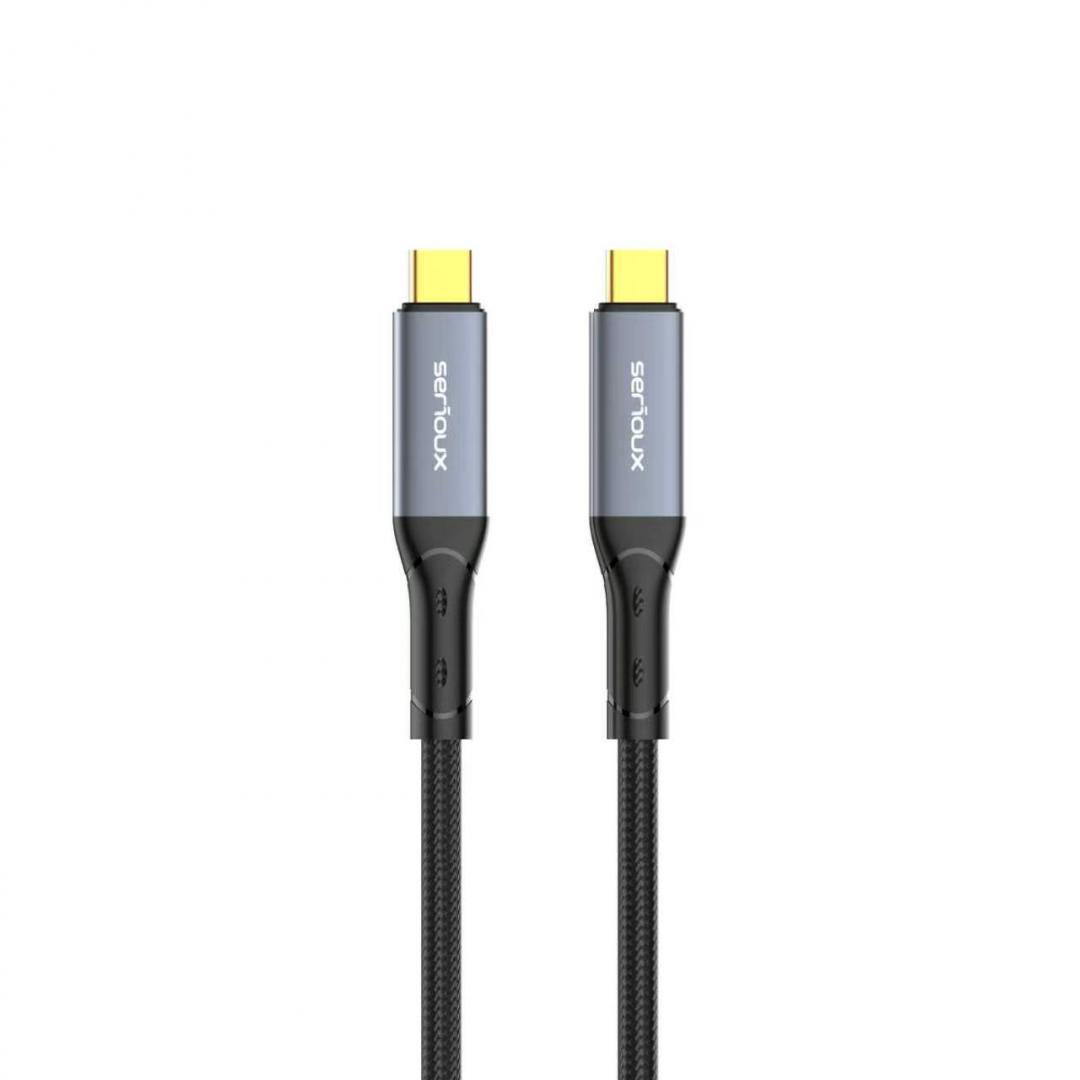 Cablu Serioux USB-C la USB-C, 240W, E-marker Chip integrat, viteza transfer 40Gbs, lungime cablu 100cm