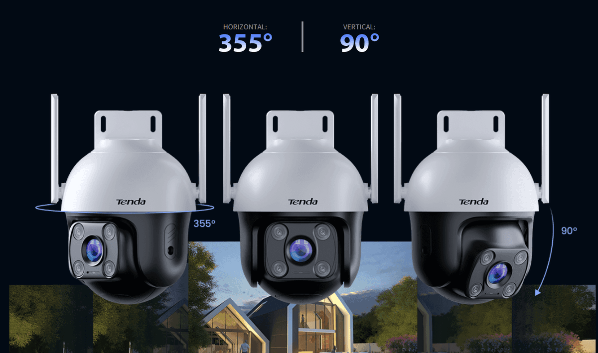 Tenda CH3-WCA 1080P Outdoor Wi-Fi Pan/Tilt Camera, Pan/Tilt: Orizontal:360°, Vertical: 90°, Slot microSD (max256Gb)