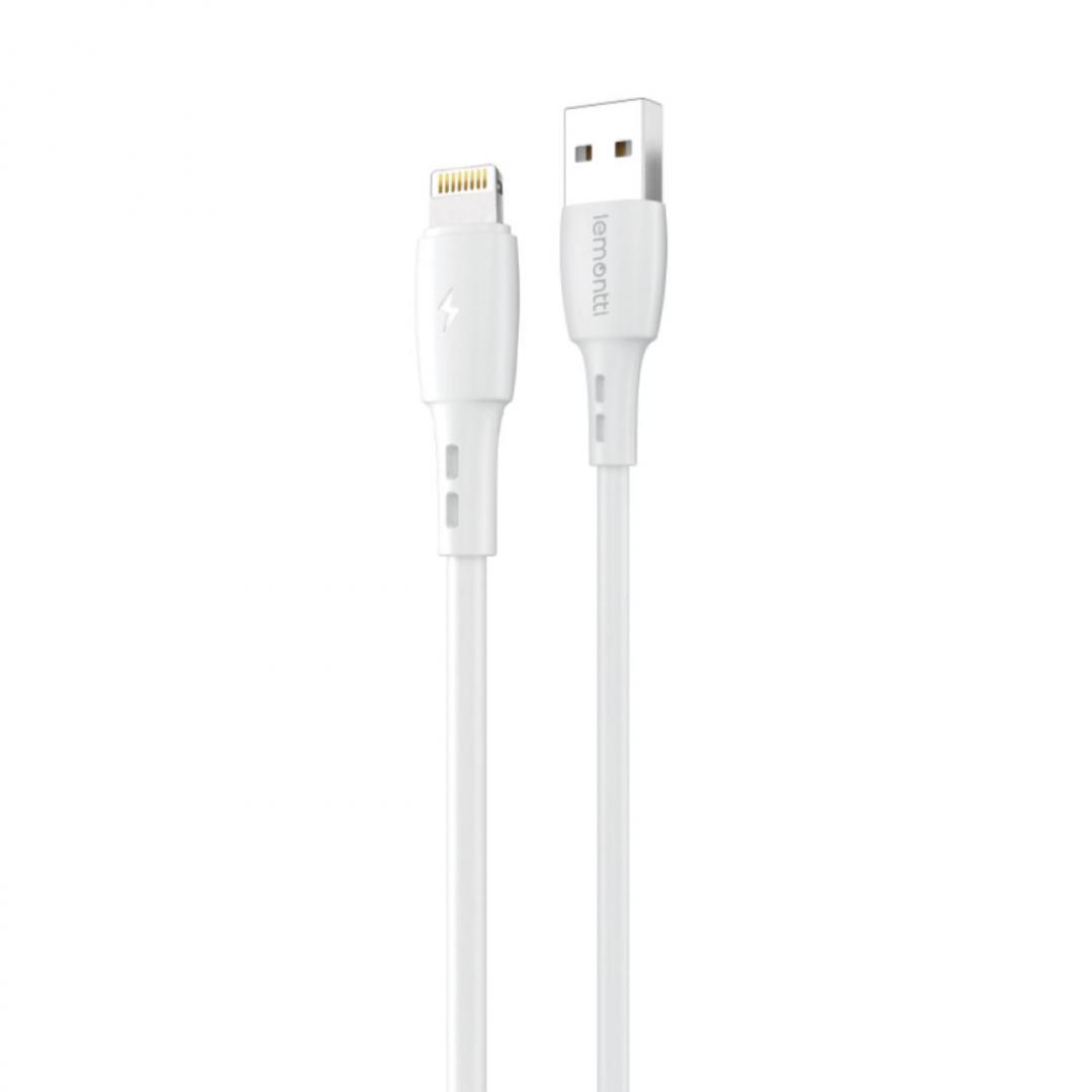 Cablu Wind Lemontti USB-A la tip Lightning, lungime 0.5m, alb
