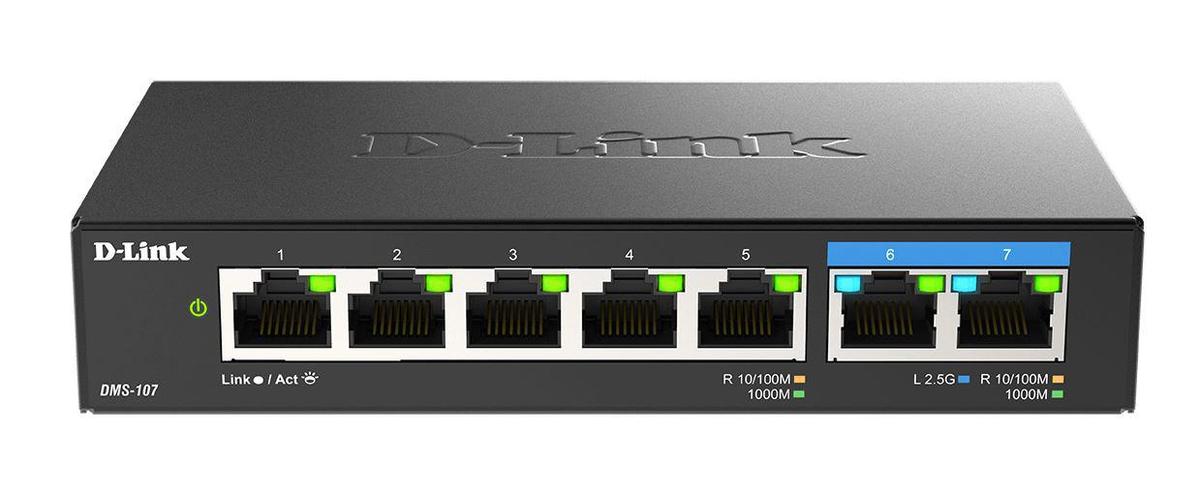 D-Link switch DMS-107, 7 porturi, Standarde si protocoale: IEEE 802.3 10BASE-T,  IEEE 802.3u 100BASE-TX