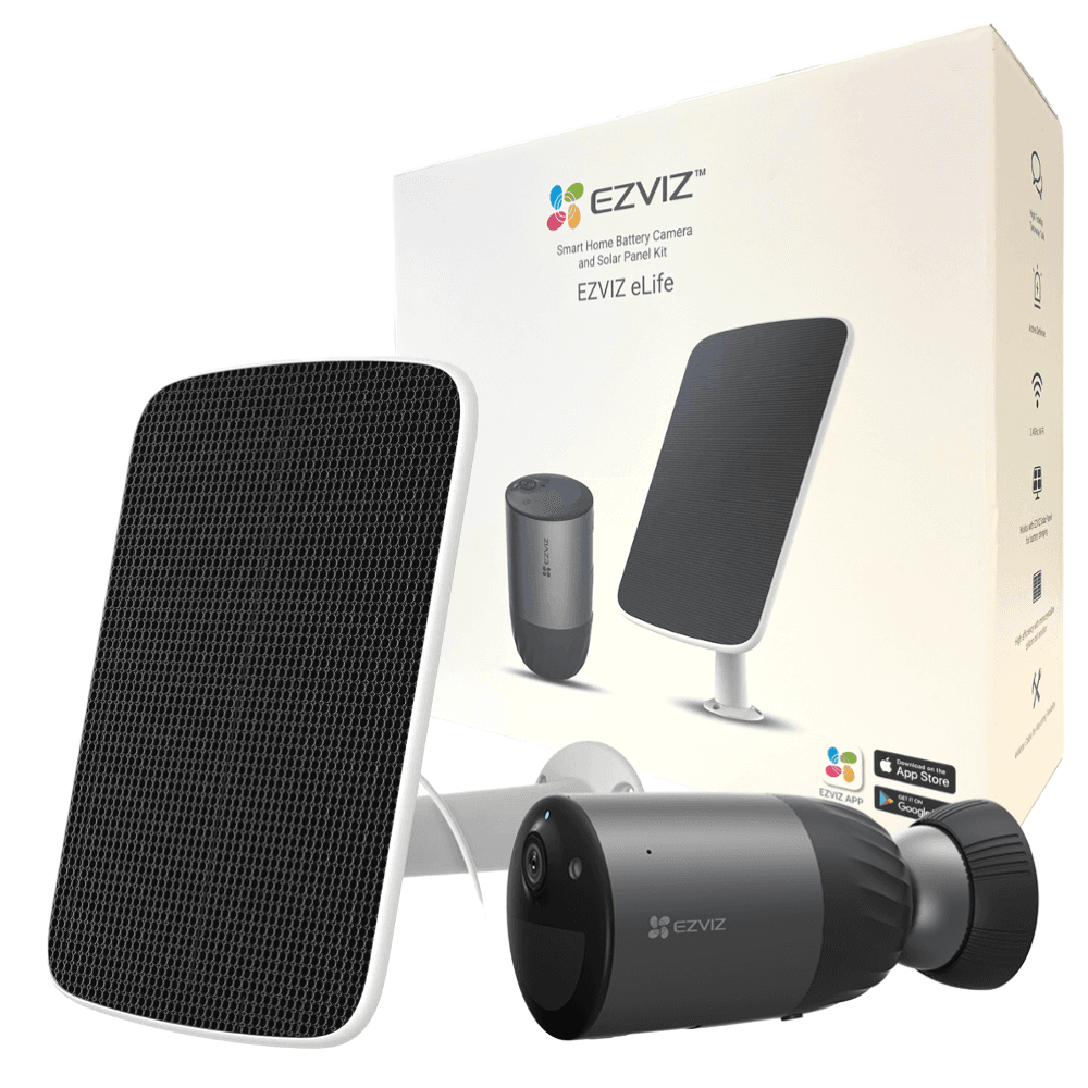 Kit Camera supraveghere video WIFI cu baterie Ezviz CS-BC1C-A0-2C4WPBDL cu panou solar SOLAR PANEL-D;rezolutie Full HD