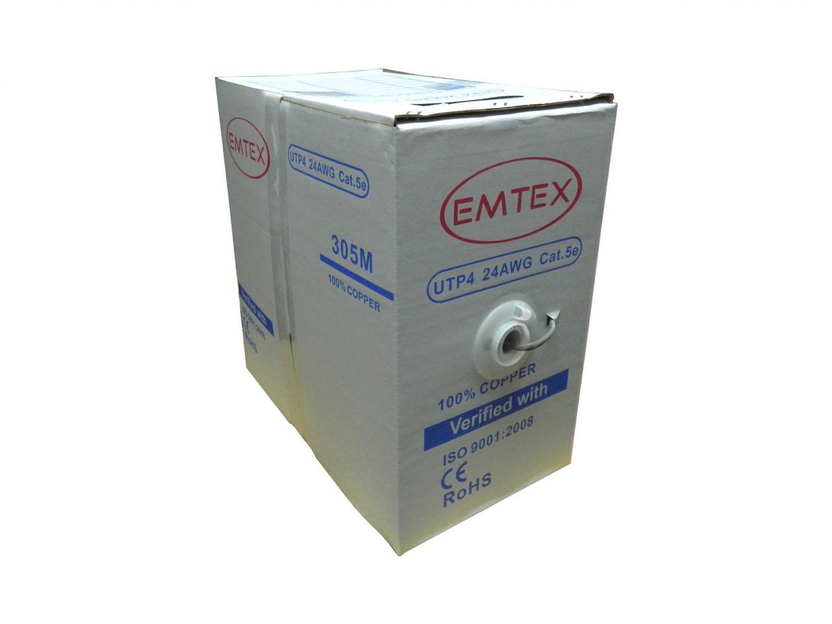 Cablu UTP categoria 5e full cupru EMT-UTP5E24AWG  / Emtex - rola 305m.