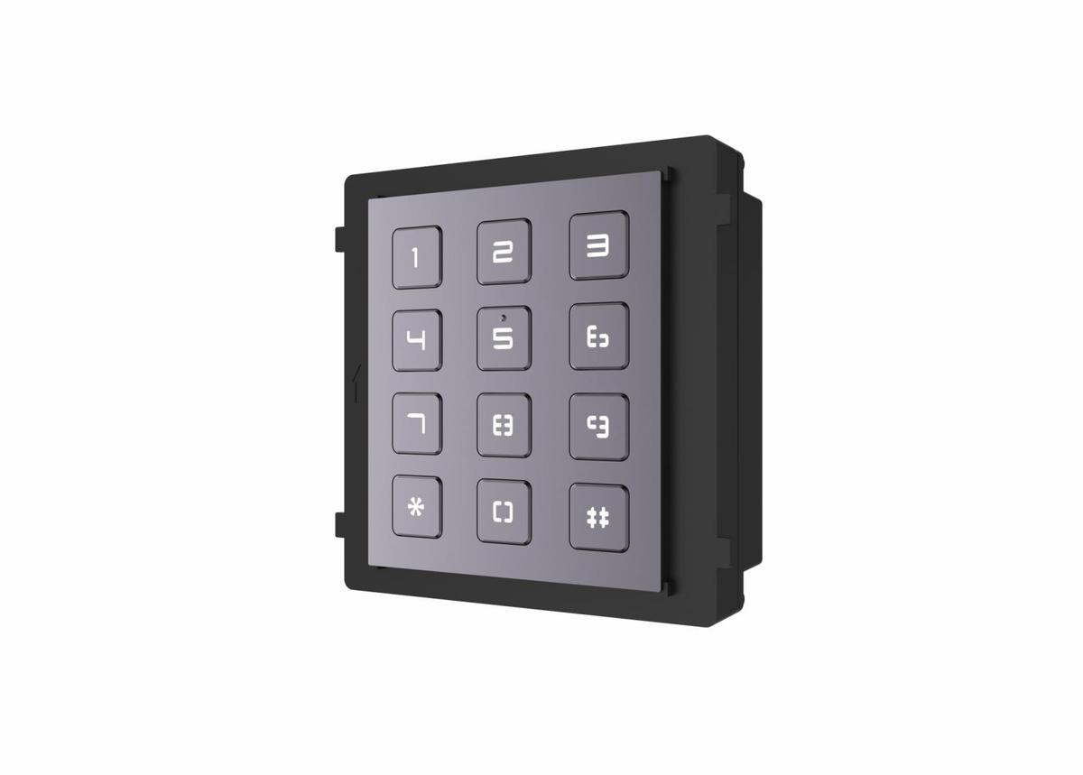 Modul de extensie videointerfon cu tastatura Hikvision DS-KD-KP; permite formarea codului de apartament sau a codului de