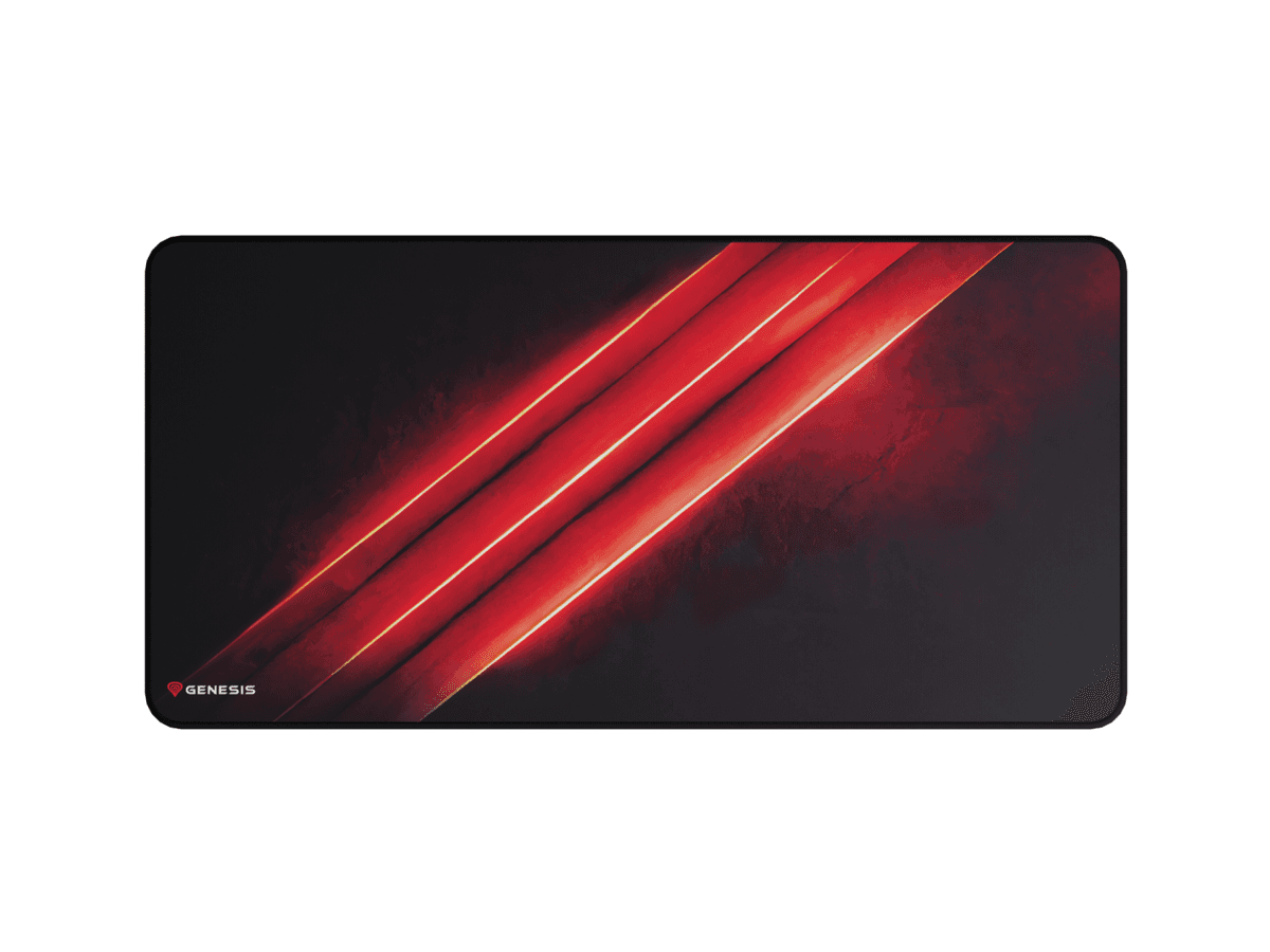 Mousepad Genesis Carbon 500 Maxi Flash, material cauciuc + textil, dimensiuni 900x450x2.5 mm, negru/rosu
