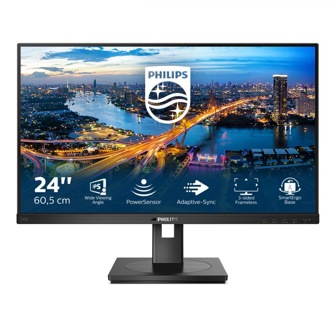 Monitor Consumer Philips 242B1/00, 23.8", 1920 x 1080 pixeli, Black, 3 ani Garantie