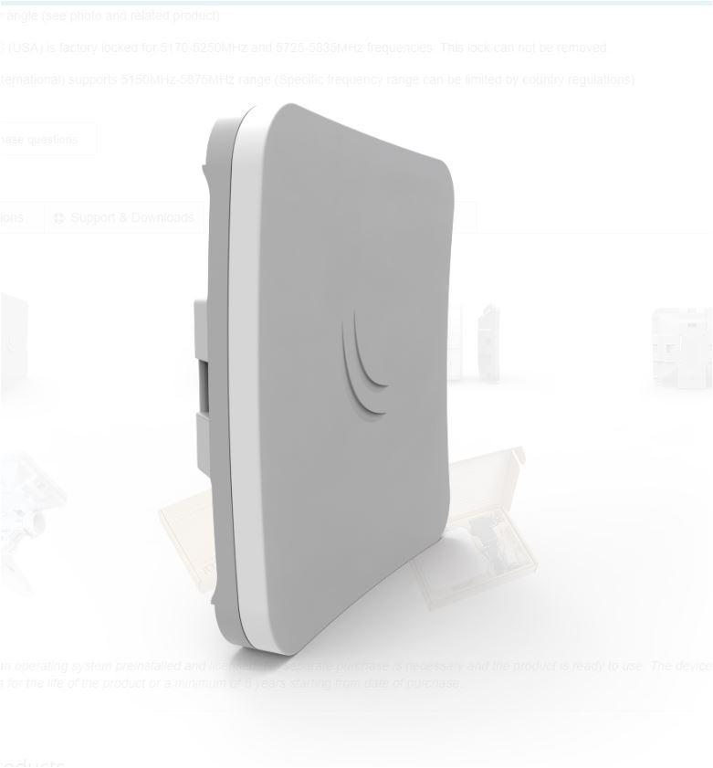 Mikrotik RBSXTSQ5ND SXTsq Lite 5 compact CPE, 16dbi, 5Ghz, outdoor, 12km, CPU: 600Mhz, RAM: 64Mb, 16Mb Flash