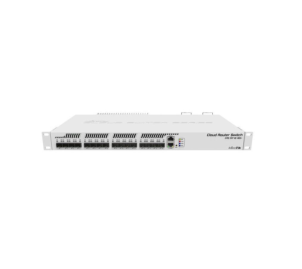 Mikrotik Cloud Router Switch, CRS317-1G-16S+RM; 1 x Gigabit LAN, 16 xSFP+ cages, Dual Core 800MHz CPU, 1GB RAM