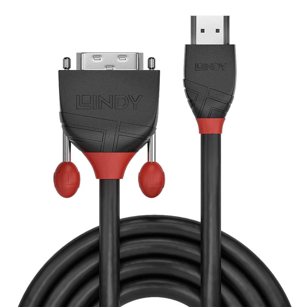 Cablu Lindy HDMI to DVI-D Cable, lungime 5m, rezolutie maxima 1920x1200@ 60Hz, latime de banda suportata 4.95 Gbps
