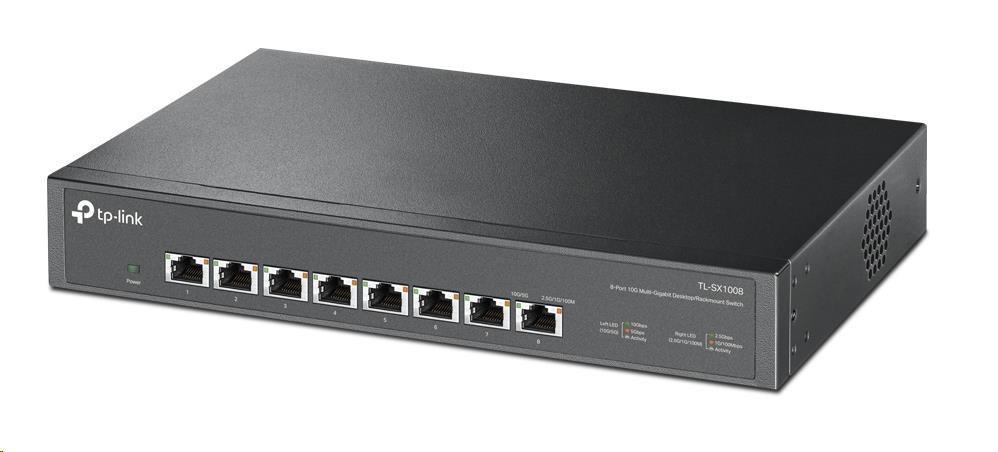 "8-Port 10G Multi-Gigabit Switch PORT: 8× 10G RJ45 Ports SPEC: 1U 13-inch Rack-mountable Steel Case FEATURE: Plug and