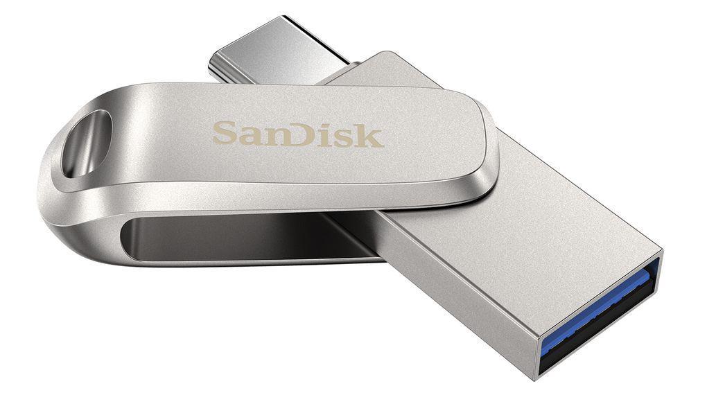 Memorie USB SANDISK Ultra Dual Drive Luxe 64 GB, USB Type-C, Metallic