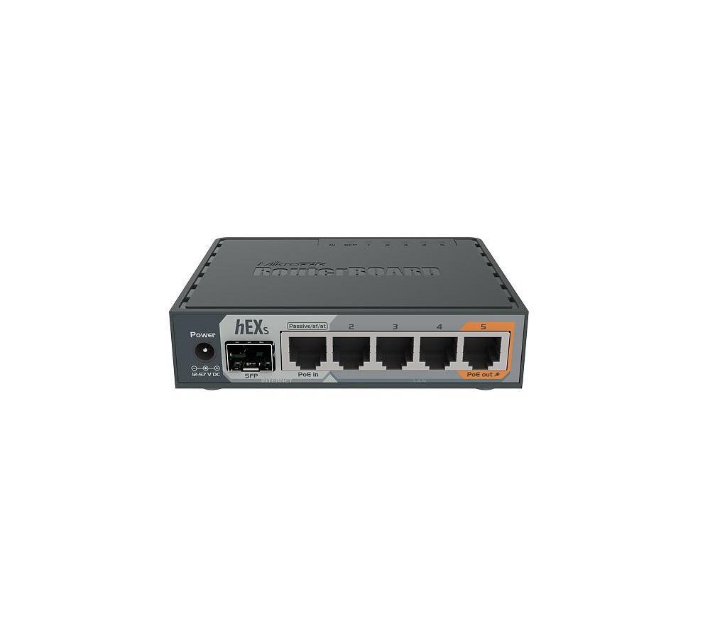 Mikrotik 5-Port Gigabt Ethernet Router, RB760iGS, 5* 10/100/1000Ethernetports, CPU nominal frequency: 880 MHz