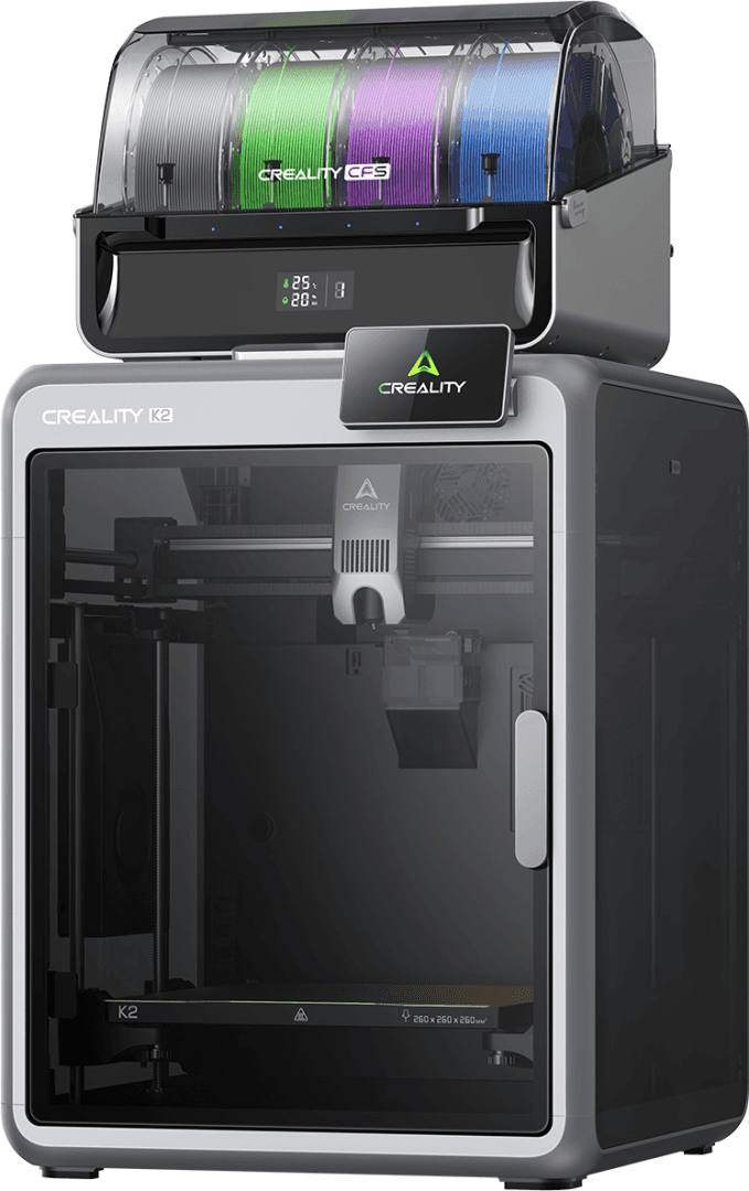 CREALITY K2 COMBO FDM 3D PRINTER, include un sistem CFS multi-color, suporta pana la 4 sisteme CFS - 16 culori