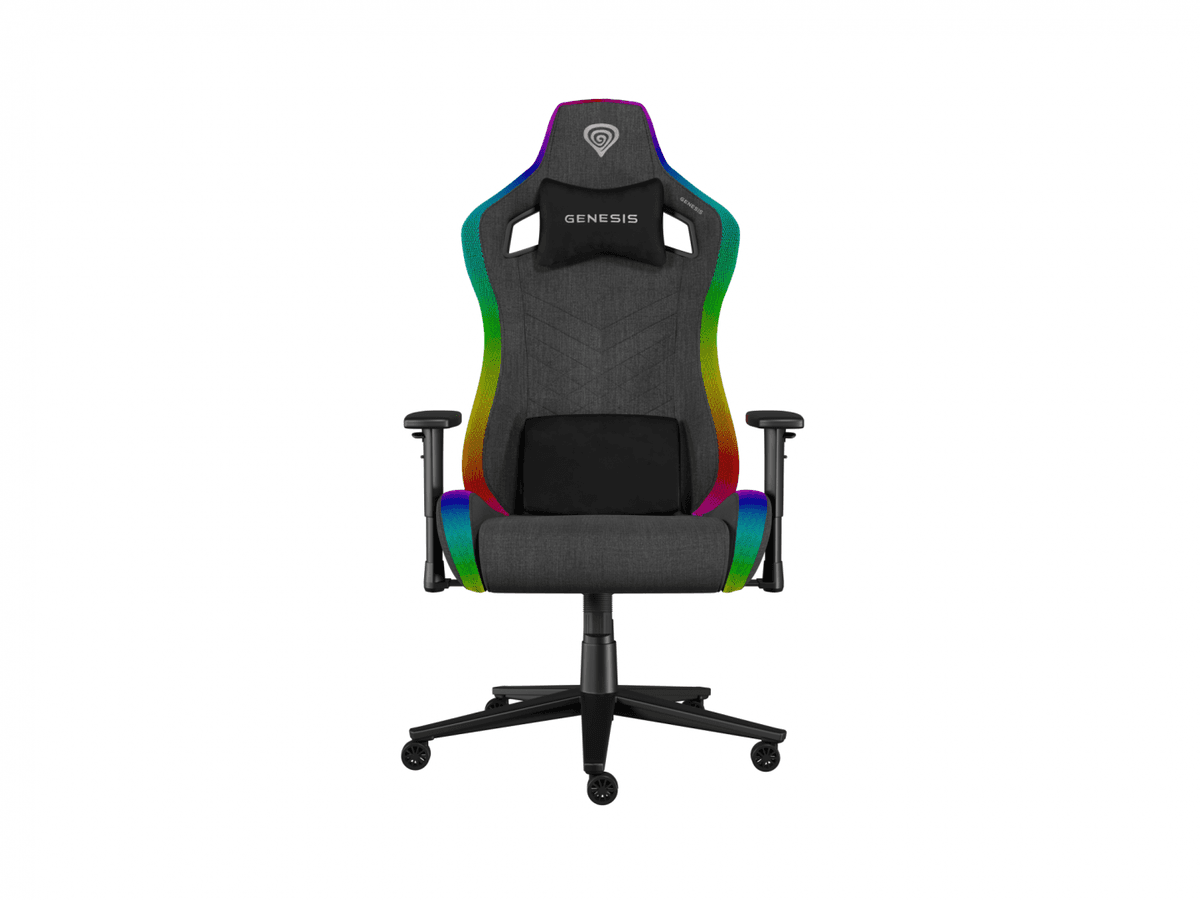 Scaun gaming Genesis TRIT 660, material textil, iluminare RGB, suporta pana la 150 kg, inaltime reglabila
