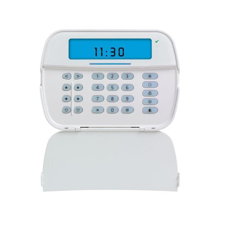 Tastatura LCD cu iconuri, cablata DSC NEO-ICN, 128 zone (radio si/sau cablate), Ecran albastru