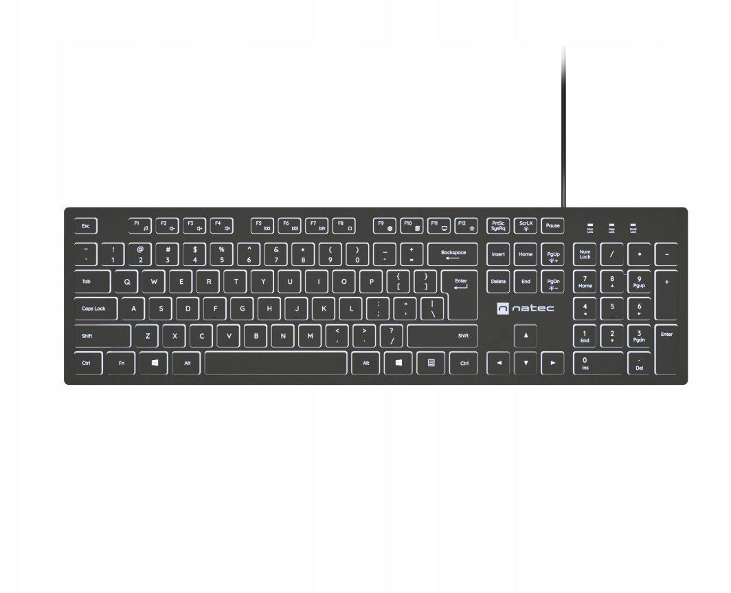 Tastatura NATEC Herring Slim, USB, negru
