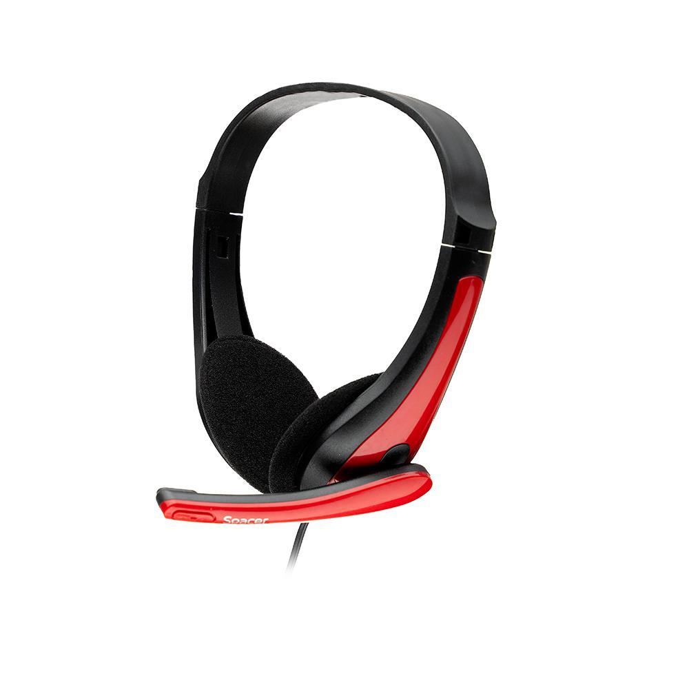 Casti cu micr. Spacer, cu fir, multimedia, 2x Jack 3.5mm, microfon pe brat, driver 40mm, 20Hz-20000Hz, 1.8m