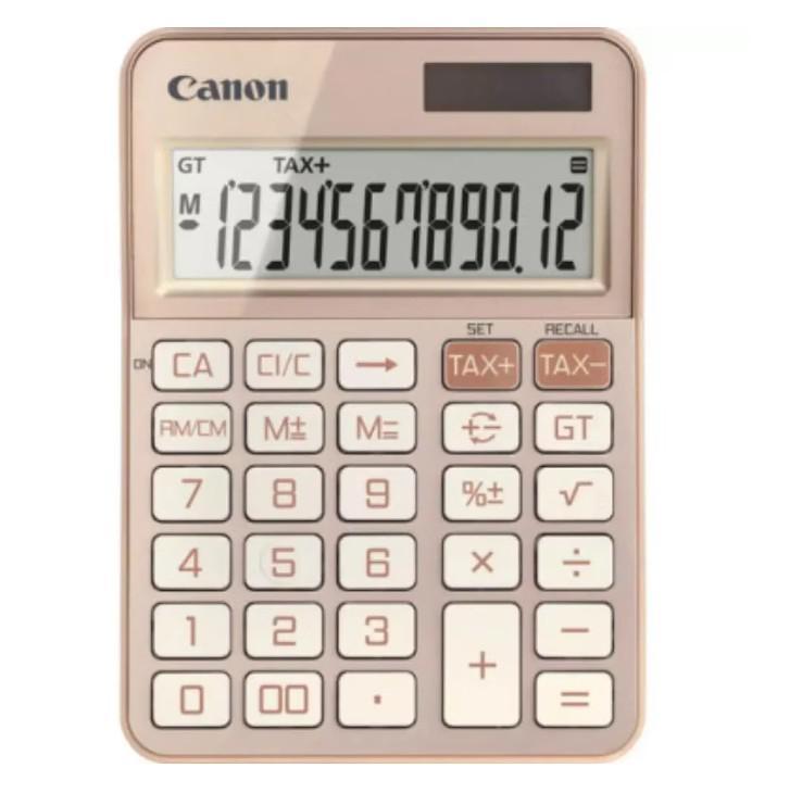 """Calculator birou Canon KS-125KB-RG, Rose Gold, 12 digits, 29 keys, dual power Solar+baterie, M+, M-,RM/CM, Tax+