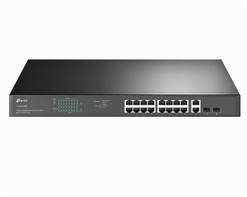 "18-Port Gigabit Rackmount  Switch with 16-Port PoE+ PORT: 16× Gigabit PoE+ Ports, 2× Gigabit Non-PoE Ports